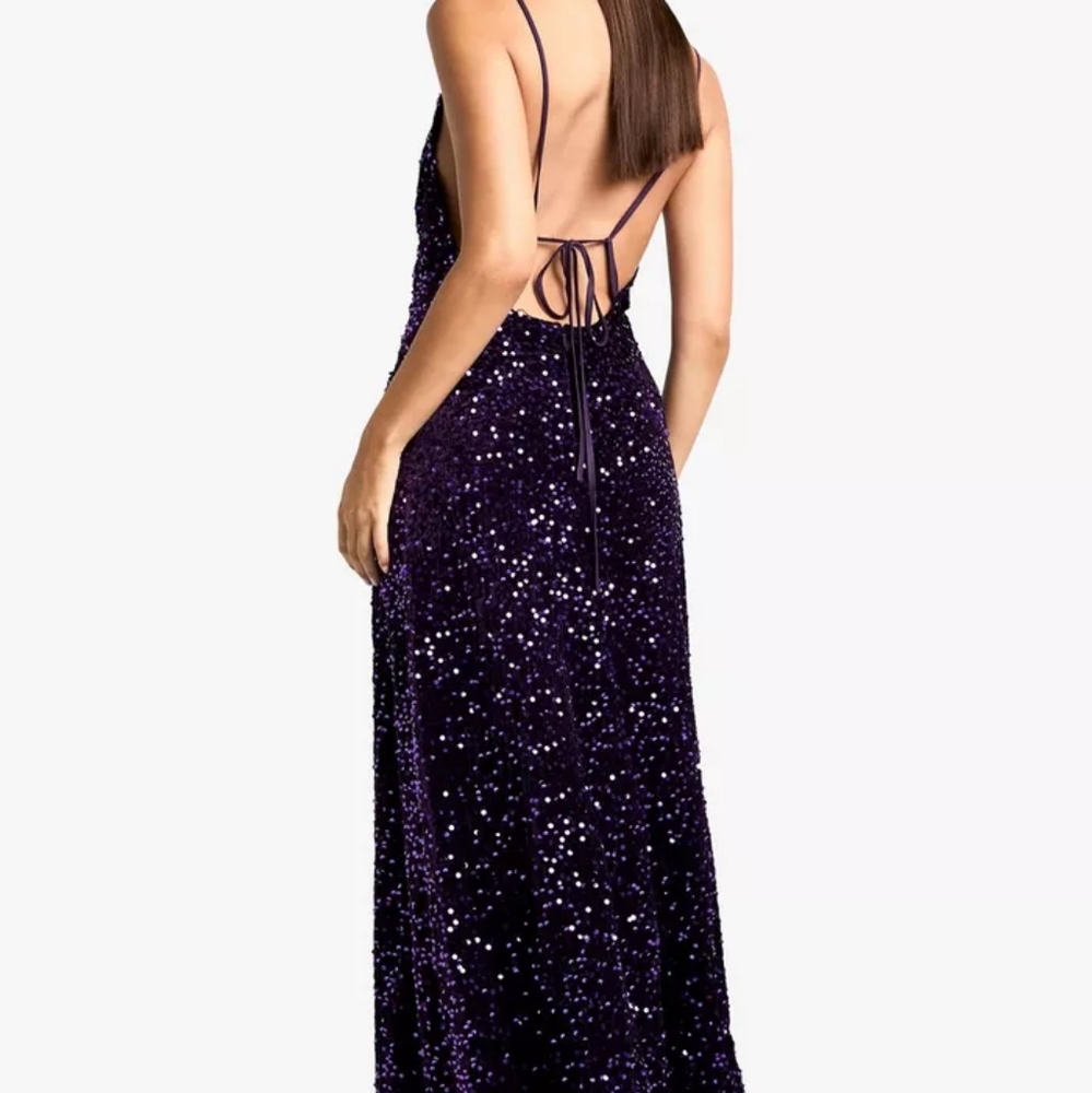 Boohoo Squein Open Back Maxi dress Purple Evening